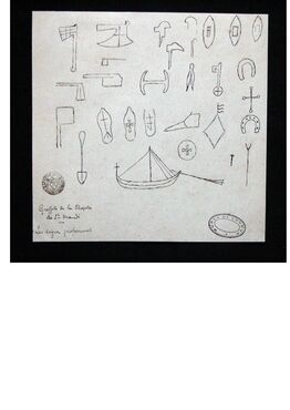 relevé de graffitis de la chapelle St Mandé Mouterre Silly