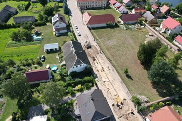 ul. 11 Listopada w trakcie badań wykopaliskowych w 2023 roku.