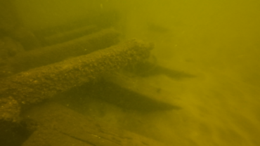 Wooden shipwreck in the Gulf of Riga